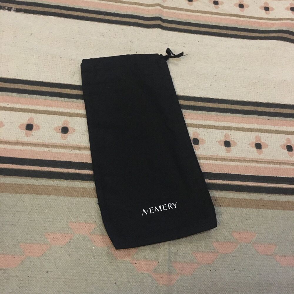 A.EMERY Black drawstring dustbag 12” x 6” new garment bag